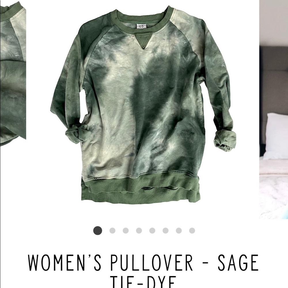 Little Bipsy Sage Tie Dye Pullover EUC